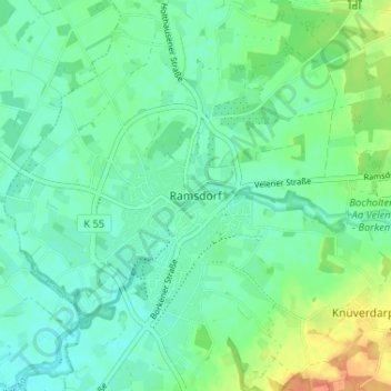 Mappa topografica Ramsdorf, altitudine, rilievo