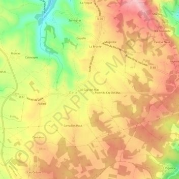 Mappa topografica Le Cap del Mas, altitudine, rilievo