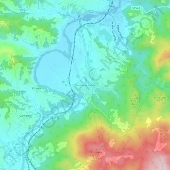 Mappa topografica Rocchetta Cairo, altitudine, rilievo
