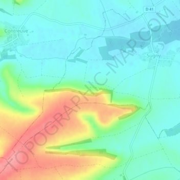 Mappa topografica Belle-mère, altitudine, rilievo