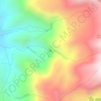 Mappa topografica Cascada Chorro Blanco, altitudine, rilievo