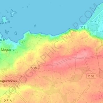 Mappa topografica Mezeozen, altitudine, rilievo