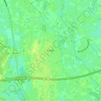 Mappa topografica Enter, altitudine, rilievo