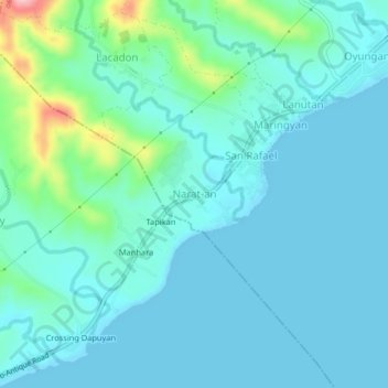 Mappa topografica Narat-an, altitudine, rilievo