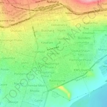 Mappa topografica Freehold, altitudine, rilievo