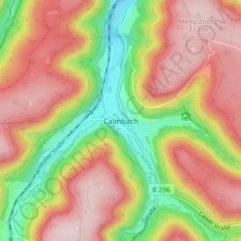 Mappa topografica Calmbach, altitudine, rilievo