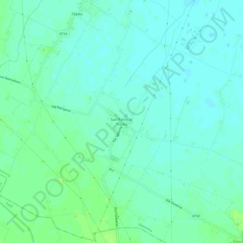 Mappa topografica San Pietro in Trento, altitudine, rilievo