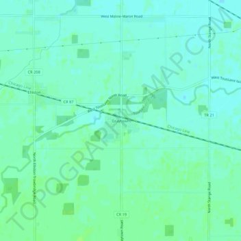Mappa topografica Graytown, altitudine, rilievo