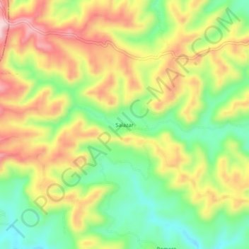 Mappa topografica Salazar, altitudine, rilievo