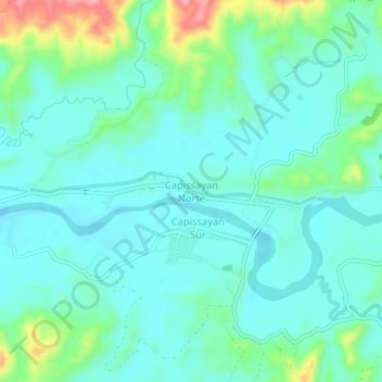 Mappa topografica Capissayan Norte, altitudine, rilievo
