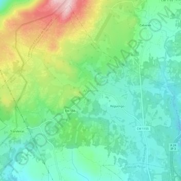 Mappa topografica Afonsim, altitudine, rilievo