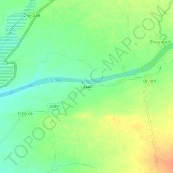 Mappa topografica Padale, altitudine, rilievo
