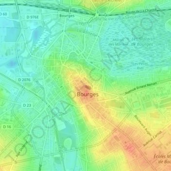 Mappa topografica 1803301 - G, altitudine, rilievo