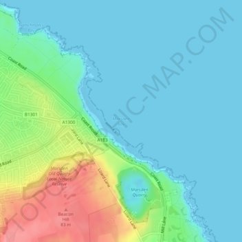 Mappa topografica Marsden Bay, altitudine, rilievo