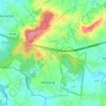 Mappa topografica Coucou, altitudine, rilievo