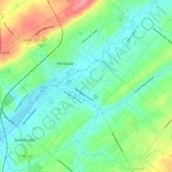 Mappa topografica Bridgetown, altitudine, rilievo
