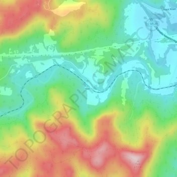 Mappa topografica Harris, altitudine, rilievo