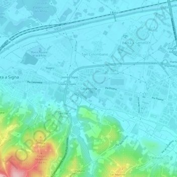 Mappa topografica Capannuccia, altitudine, rilievo