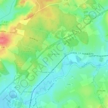 Mappa topografica Bonnin Bonnots, altitudine, rilievo
