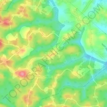Mappa topografica Afanoyoa III, altitudine, rilievo