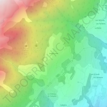 Mappa topografica Folampelle, altitudine, rilievo