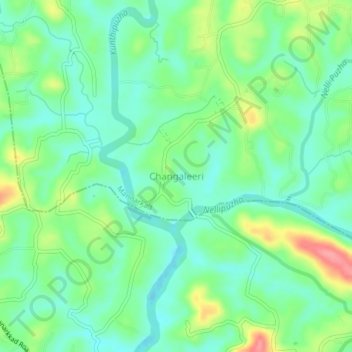 Mappa topografica Changaleeri, altitudine, rilievo