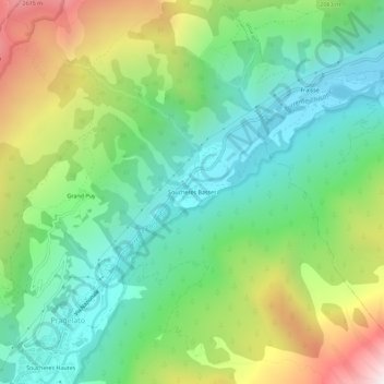 Mappa topografica Soucheres Basses, altitudine, rilievo