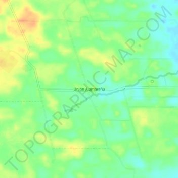 Mappa topografica Unión Alamoreña, altitudine, rilievo