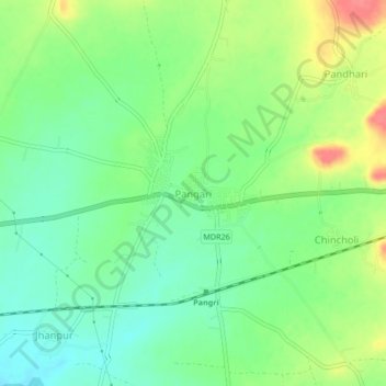Mappa topografica Pangari, altitudine, rilievo