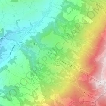 Mappa topografica Montsoflo, altitudine, rilievo