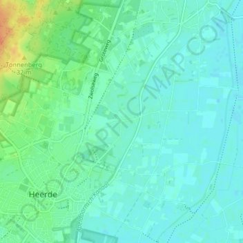 Mappa topografica Hoorn, altitudine, rilievo