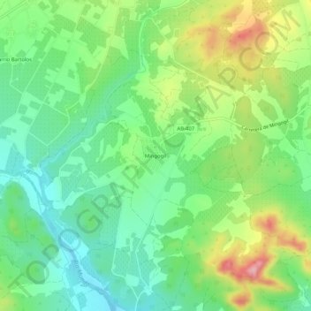 Mappa topografica Mingogil, altitudine, rilievo