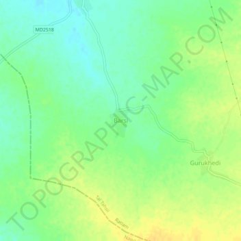 Mappa topografica Barsi, altitudine, rilievo