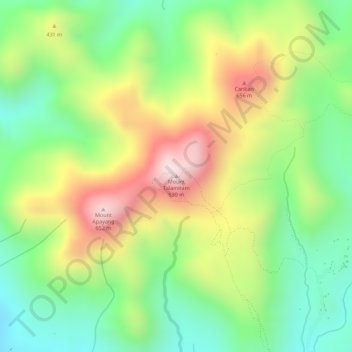 Mappa topografica Mount Talamitam, altitudine, rilievo