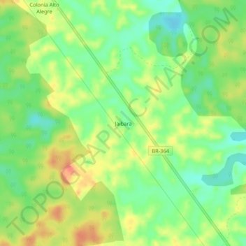 Mappa topografica Jaibara, altitudine, rilievo