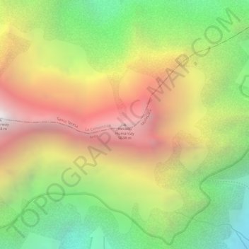 Mappa topografica Nevado Humantay, altitudine, rilievo