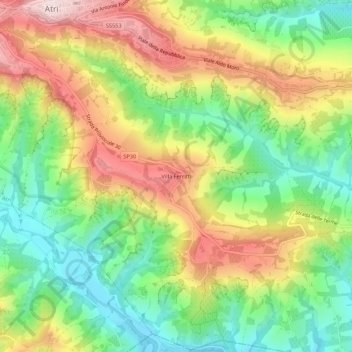 Mappa topografica Villa Ferritti, altitudine, rilievo