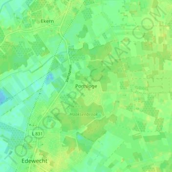 Mappa topografica Portsloge, altitudine, rilievo