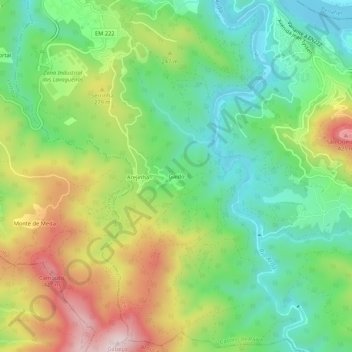 Mappa topografica Gaído, altitudine, rilievo