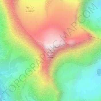 Mappa topografica Mount Hector, altitudine, rilievo
