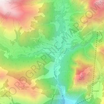 Mappa topografica Campo (Blenio), altitudine, rilievo