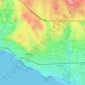 Mappa topografica Rana, altitudine, rilievo