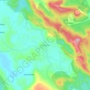 Mappa topografica Velguem, altitudine, rilievo