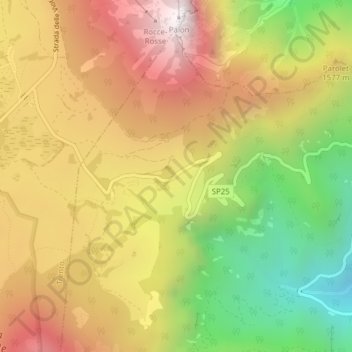 Mappa topografica La Villa, altitudine, rilievo