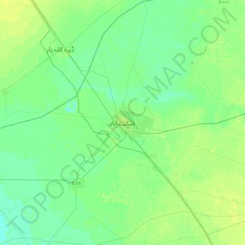 Mappa topografica Jacobabad, altitudine, rilievo
