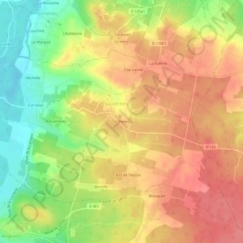 Mappa topografica Le Parent, altitudine, rilievo