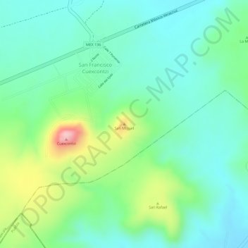 Mappa topografica San Miguel, altitudine, rilievo