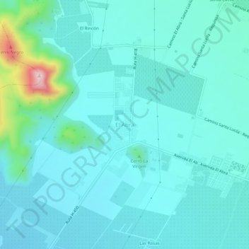 Mappa topografica El Abra, altitudine, rilievo