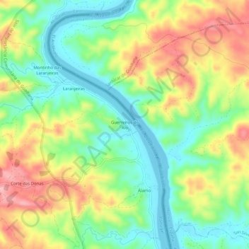 Mappa topografica Guerreiros do Rio, altitudine, rilievo