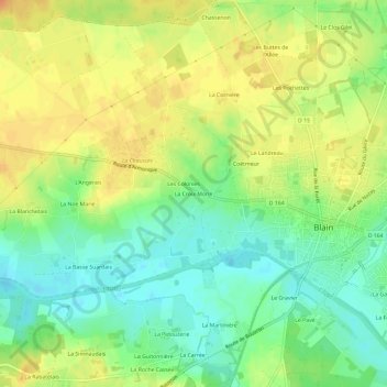 Mappa topografica La Croix Morin, altitudine, rilievo